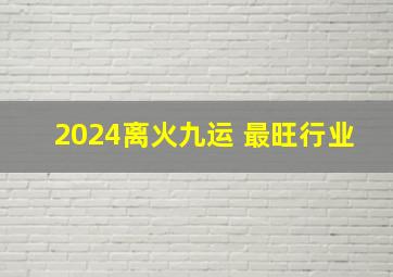 2024离火九运 最旺行业